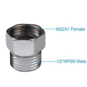 CWM Faucet Adapter Kit, Stainless Steel Aerator Adapter to Female M22x1 to Male 1/2 NPT Suitable for CWM Commercial Sink Faucet, Commercial Faucets Parts