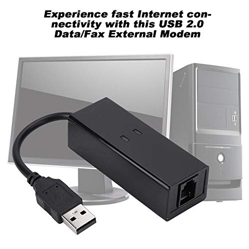 56K Dial Up USB Fax Modem V.92 USB External Modem Compatible with Win7 Win8 Win10 XP