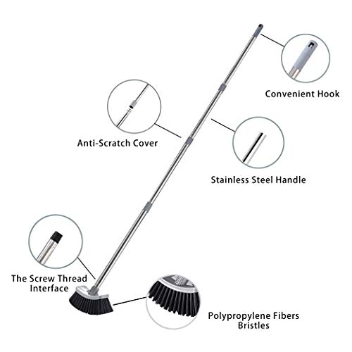 MEIBEI Hot Tub Scrub Brush with Long Handle -54", Stiff Bristles Grout Brush, Perfect for Cleaning Bathtub/Spa/Pond and Small Above Ground Pool