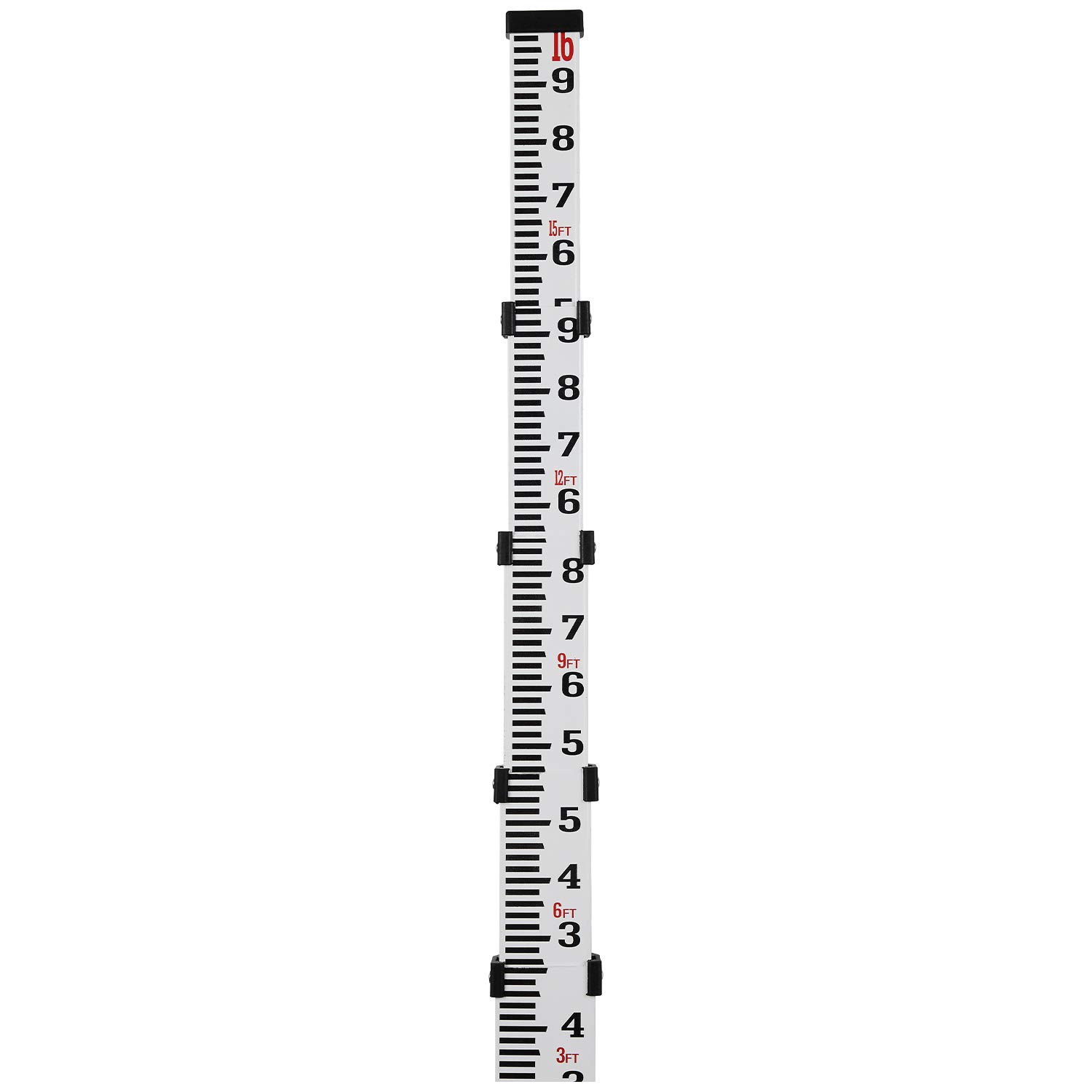 Firecore 16-Foot Aluminum Grade Rod - 10ths, 5 Sections Telescopic with Bubble Level-FLR500B