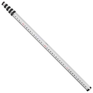 Firecore 16-Foot Aluminum Grade Rod - 10ths, 5 Sections Telescopic with Bubble Level-FLR500B