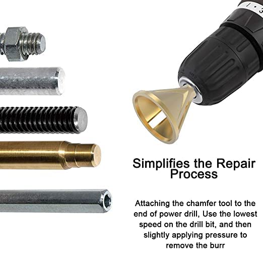 Deburring External Chamfering Tool, Chamfer Tool Deburring External Drill High Speed Stainless Steel Burr Removal Bit Quickly Repairs Damaged Metal External Chamfer Deburring Tool