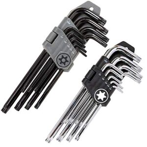 owl tools torx wrench and security bit wrench set (18 wrenches) 9 standard torx star wrenches and 9 security tamper proof torx wrenches