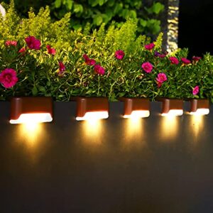 phereu solar deck lights outdoor, 16 pack solar step lights led waterproof patio decor solar lights for outside railing, stairs, fence, post, yard and driveway, warm white
