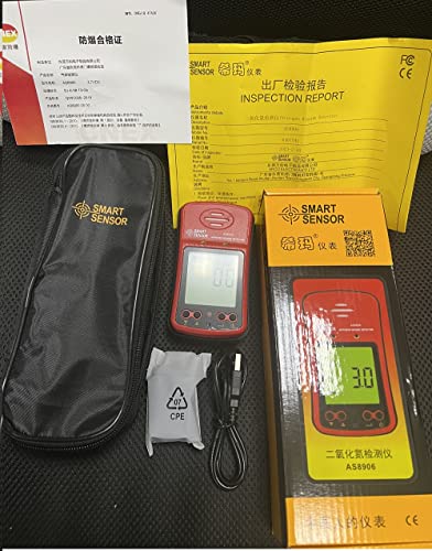 Portable Nitrogen Dioxide Detector 0-20PPM Range LCD Display Backlit Rechargeable Li-battery Powered Three Alarm Way Digital NO2 Gas Monitor Meter Tester Analyzer with Sampling Pump