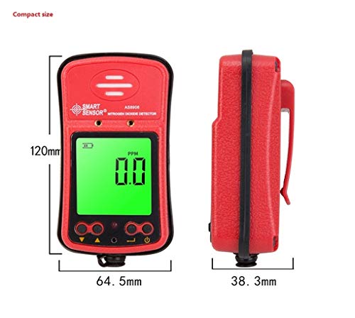 Portable Nitrogen Dioxide Detector 0-20PPM Range LCD Display Backlit Rechargeable Li-battery Powered Three Alarm Way Digital NO2 Gas Monitor Meter Tester Analyzer with Sampling Pump