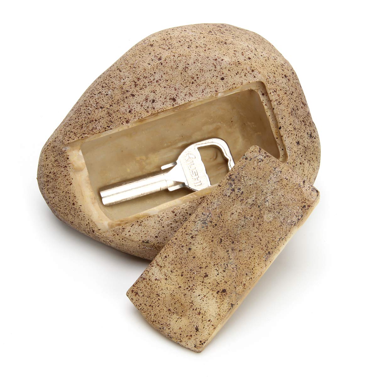 WIWAPLEX Faux Rock Key Hider, Garden Key Hider Outdoor, Hide A Key in Plain Sight in a Real Looking Rock/Stone