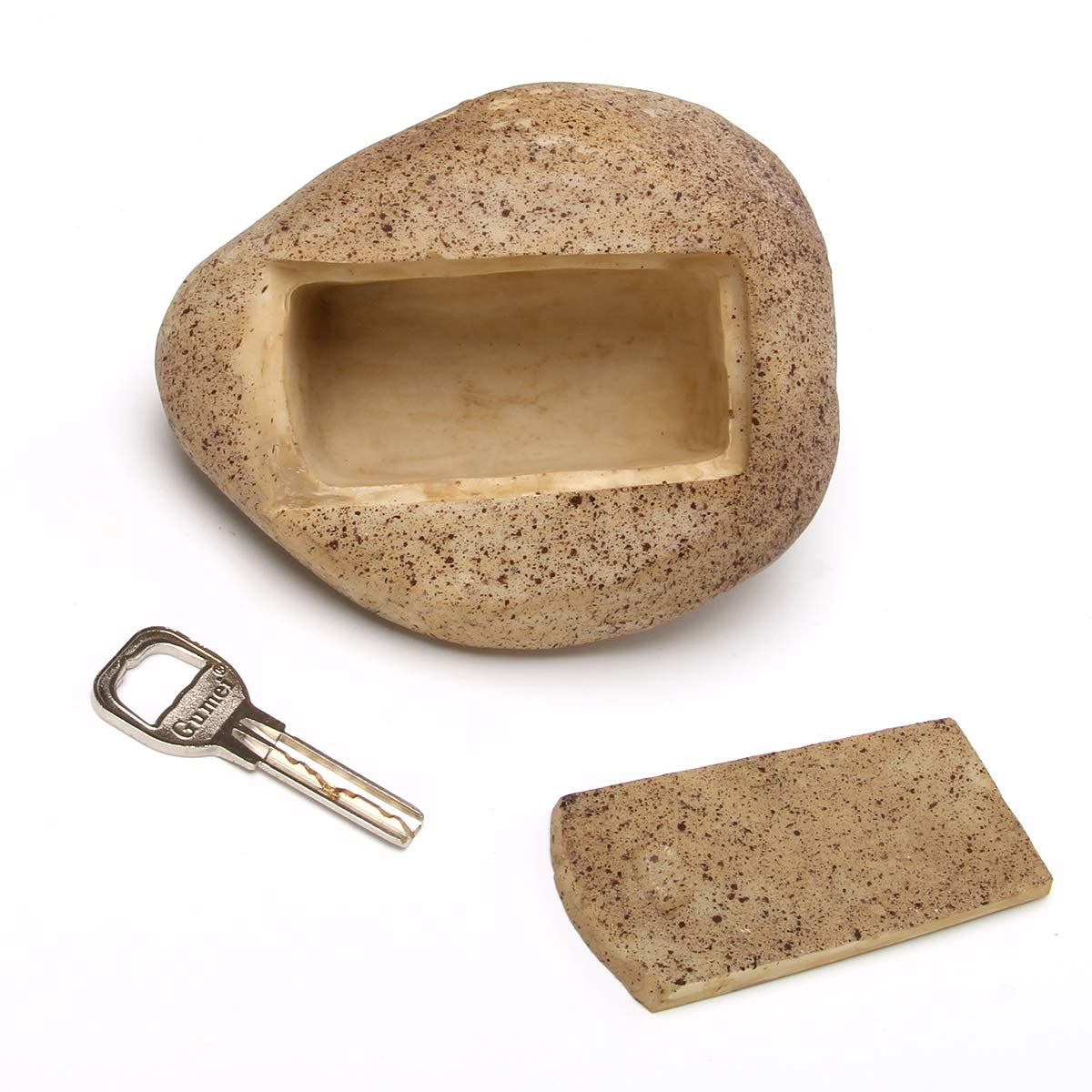 WIWAPLEX Faux Rock Key Hider, Garden Key Hider Outdoor, Hide A Key in Plain Sight in a Real Looking Rock/Stone