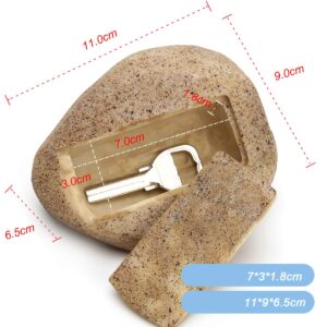 WIWAPLEX Faux Rock Key Hider, Garden Key Hider Outdoor, Hide A Key in Plain Sight in a Real Looking Rock/Stone