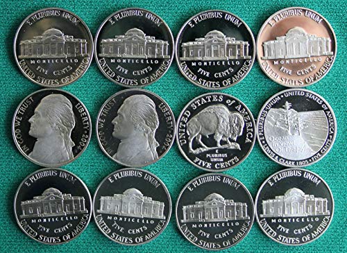 2000-2001 2002 2003 2004 2005 2006 2007 2008 2009 Proof Jefferson Nickels 12-Coin Set (Includes 2004 and 2005 Double Nickel Series) Collection Seller All S Mintmark PR DCAM