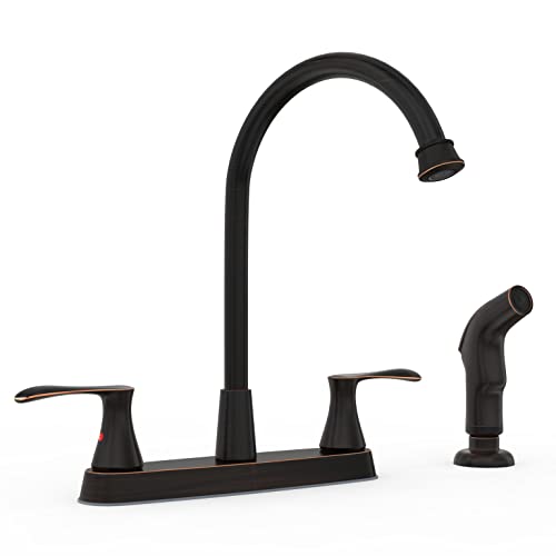 Kitchen Faucets for Sink 3 Hole,2-Handle Kitchen Faucet with Side Sprayer,Oil-Rubbed Bronze Kitchen Sink Faucet,4 Hole Faucet for Kitchen Sink Stainless Steel