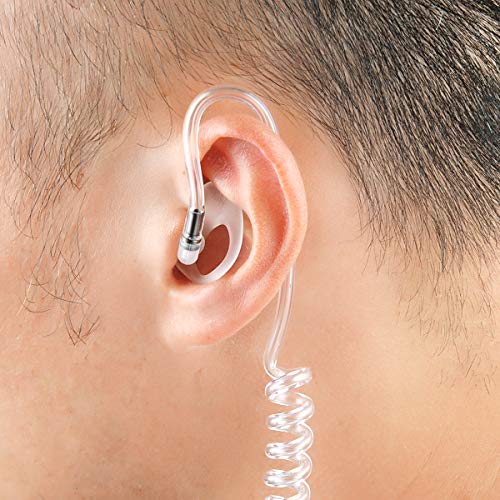 KS K-STORM Two Way Radio Ear Mold Replacement Soft Silicone Ear Insert for Acoustic Coil Tube Earpiece (Transparent, 3 Pair Large,Medium,Small)