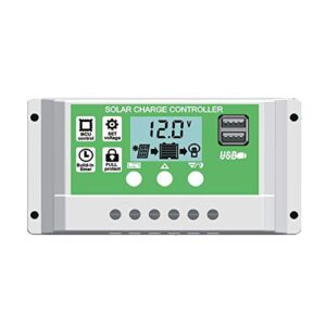 eprec 30a 12v 24v pwm solar charge controller lithium battery charge controller compatible with lead acid/ lithium-ion/ lithium iron phosphate battery