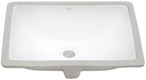 ruvati 18 x 13 inch undermount bathroom vanity sink white rectangular porcelain ceramic with overflow - rvb0718