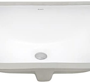 Ruvati 18 x 13 inch Undermount Bathroom Vanity Sink White Rectangular Porcelain Ceramic with Overflow - RVB0718