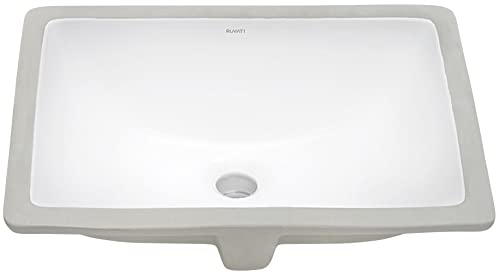 Ruvati 18 x 13 inch Undermount Bathroom Vanity Sink White Rectangular Porcelain Ceramic with Overflow - RVB0718