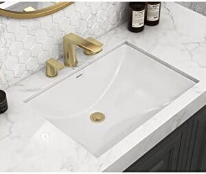 Ruvati 18 x 13 inch Undermount Bathroom Vanity Sink White Rectangular Porcelain Ceramic with Overflow - RVB0718