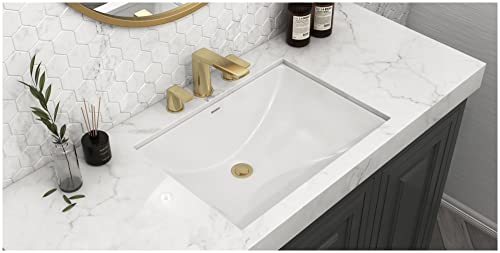 Ruvati 18 x 13 inch Undermount Bathroom Vanity Sink White Rectangular Porcelain Ceramic with Overflow - RVB0718