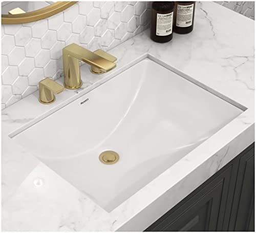 Ruvati 18 x 13 inch Undermount Bathroom Vanity Sink White Rectangular Porcelain Ceramic with Overflow - RVB0718