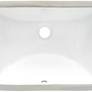 Ruvati 18 x 13 inch Undermount Bathroom Vanity Sink White Rectangular Porcelain Ceramic with Overflow - RVB0718