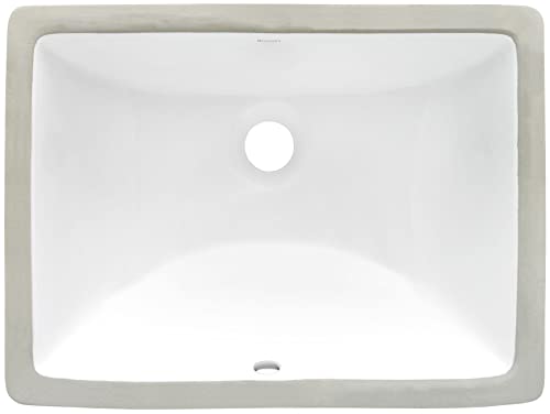 Ruvati 18 x 13 inch Undermount Bathroom Vanity Sink White Rectangular Porcelain Ceramic with Overflow - RVB0718