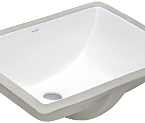 Ruvati 18 x 13 inch Undermount Bathroom Vanity Sink White Rectangular Porcelain Ceramic with Overflow - RVB0718