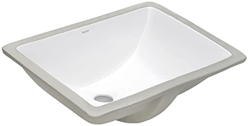 Ruvati 18 x 13 inch Undermount Bathroom Vanity Sink White Rectangular Porcelain Ceramic with Overflow - RVB0718