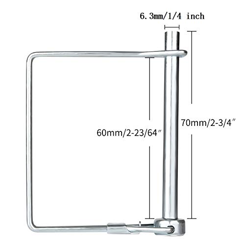 Comonc 10 PCS Square Pto Pin Shaft Locking Pin 1/4 pin Hitch pin Wire Lock Pin Safety Coupler Pin 1/4" x 2-3/4"for PTO,Farm,Lawn,Hitches,and Garden