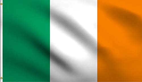 DMSE Ireland Irish Bratach na hÉireann Flag 2X3 Ft Foot 100% Polyester 100D Flag UV Resistant (2' X 3' Ft Foot)