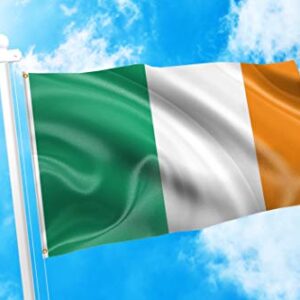 DMSE Ireland Irish Bratach na hÉireann Flag 2X3 Ft Foot 100% Polyester 100D Flag UV Resistant (2' X 3' Ft Foot)