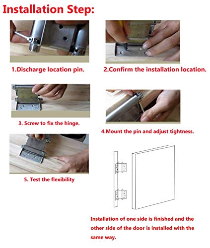 2 Pairs (4Pcs) of 3" Stainless Steel Cafe Saloon Door Swing Self Closing Double Action Spring Hinge