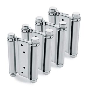 2 pairs (4pcs) of 3" stainless steel cafe saloon door swing self closing double action spring hinge