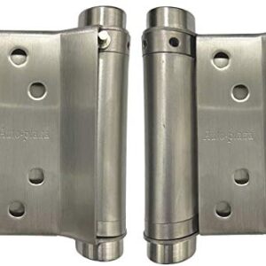 2 Pairs (4Pcs) of 3" Stainless Steel Cafe Saloon Door Swing Self Closing Double Action Spring Hinge
