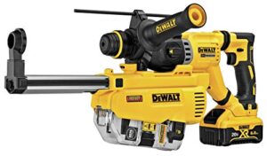 dewalt 20v max rotary hammer, sds plus, l-shape, on-board dust extractor, 1-1/8-inch (dch263r2dh)
