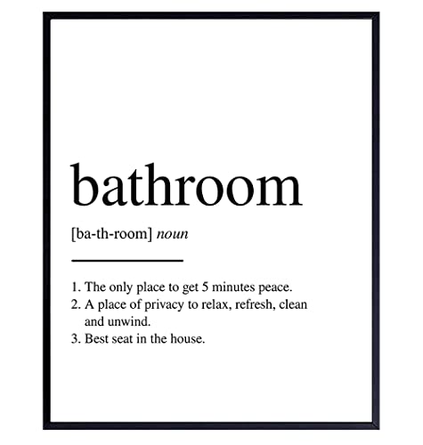 Original Bathroom Definition Typography Wall Art Poster Print - Unique Funny Home Decor for Bath - Makes a Great Inexpensive Gag or Housewarming Gift - 8x10 Photo UNFRAMED