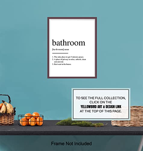 Original Bathroom Definition Typography Wall Art Poster Print - Unique Funny Home Decor for Bath - Makes a Great Inexpensive Gag or Housewarming Gift - 8x10 Photo UNFRAMED