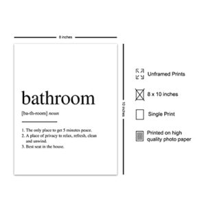 Original Bathroom Definition Typography Wall Art Poster Print - Unique Funny Home Decor for Bath - Makes a Great Inexpensive Gag or Housewarming Gift - 8x10 Photo UNFRAMED