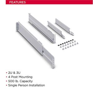 CyberPower CP2RAIL02 4-Post Rackmount Kit, 2U/3U, 500 Pound Mounting Kit