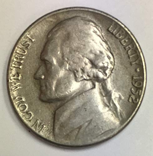 1952 P Jefferson Nickel Average Circulated Five-Cent Piece