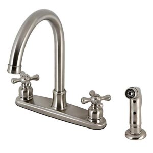 kingston brass fb7798axsp victorian 8" centerset kitchen faucet, brushed nickel