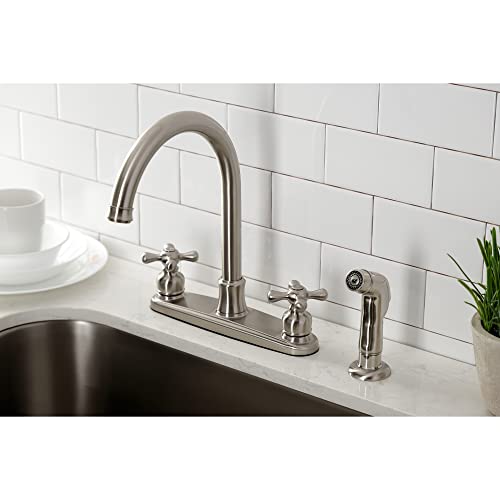 Kingston Brass FB7798AXSP Victorian 8" Centerset Kitchen Faucet, Brushed Nickel