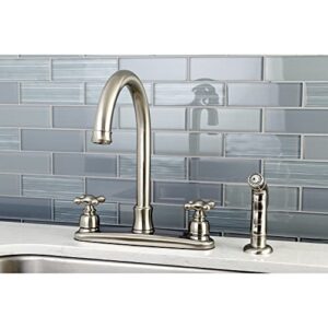 Kingston Brass FB7798AXSP Victorian 8" Centerset Kitchen Faucet, Brushed Nickel