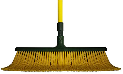 Claw Broom - Easy Push and Pull Design for Raking and Sweeping Indoor Outdoor - Adjustable Handle 38" - 62" - Curve Claw bristles - Dust, Leaves, and Light Snow are Swept Away in a Jiffy