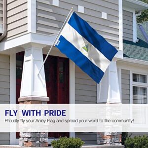 ANLEY Fly Breeze 3x5 Foot Nicaragua Flag - Vivid Color and Fade Proof - Canvas Header and Double Stitched - Nicaraguan National Flags Polyester with Brass Grommets 3 X 5 Ft