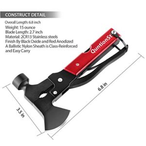 Camping Gear Multitool, Stocking Stuffers for Men, Christmas Mens Gifts for Dad Husband Boyfriend, 16 in 1 Camping Accessories Multitool Hatchet, Camping Tool with Axe,Hammer,Plier,Knife,Bottle Opener