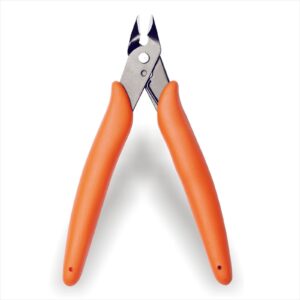 KATA 5 Inch Micro Wire Cutter, Precision Mini Flush Cutters and Clean Cut Pliers for Electronics, Model, Jewelry, Model Kits, Orange