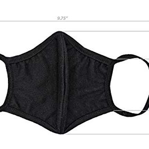 Universal Cloth Face Masks – Reusable Dust & Allergy Masks – 100% Cotton, 2 Layer, Washable, for Teens & Adults – Protects from Dust, Pollen, Pet Dander & More (Black, Medium- Pack of 4)