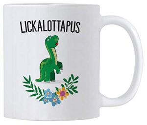 funny lesbian gifts. lickalottapus 11 ounce lgbt coffee mug. gift idea for gay girlfriend or friend on her birthday or anniversary. (white)