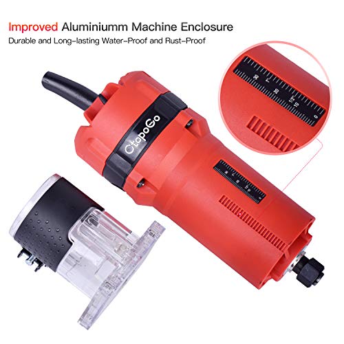 Compact Router Tool, 800W Wood Palm Router Tool for Woodworking, Hand Wood Trimmer Wood Router with 12PCS 1/4" Router Bits