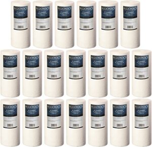 bluonics 4.5" x 10" sediment replacement water filters full case of 20-pack (5 micron) standard size whole house cartridges for rust, iron, sand, dirt, sediment and undissolved particles